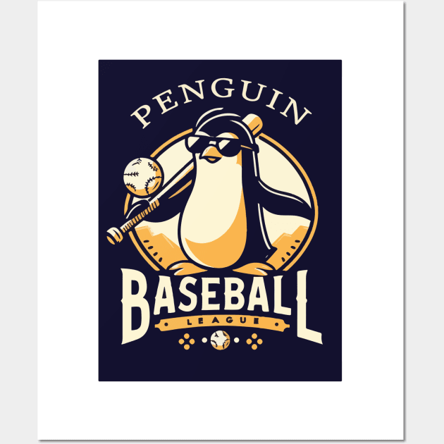 Penguin Baseball Tribute - Penguin Baseball League - Baseball Gift Wall Art by TributeDesigns